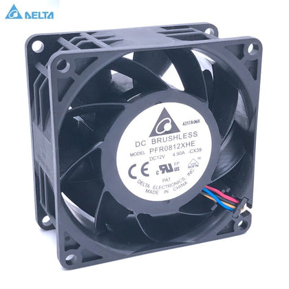 Delta PWM Cooling Fan 8038 PFR0812XHE 80*80*38mm DC12V 4.9A 13300RPM 140CFM 4-Pin