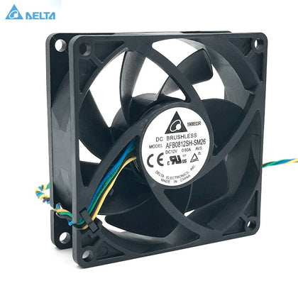 Delta AFB0812SH Pwm Cooling Fan 80mm Dc Brushless 80*80*25mm DC12V 0.60A 4-pin 4500RPM 63CFM