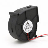 Delta BFB0712H 12V DC centrifugal blower - original manufacturer label, housing and red black two-wire harness