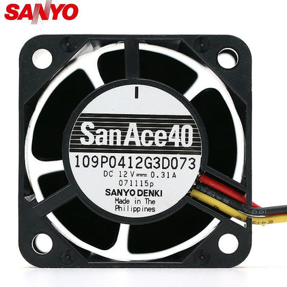 Sanyo 109P0412G3D073 4028 40*40*28mm 12V 0.31A 3Wire 1U Dc Axial Case Cooling Fan