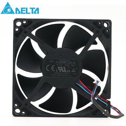 Delta AUB0812H-E ROO 12V 0.3A 8CM 3 Wire Projector Axial Cooling Fan 3000RPM 35CFM