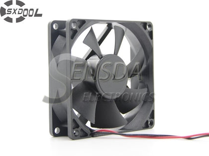 SXDOOL High Quality Case Fan 8025 80mm DC 12V 0.18A 2 Pin Dual Ball Bearing Computer Cooling Fan