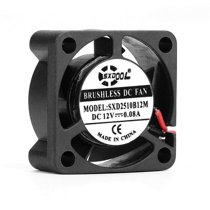 SXDOOL SXD2510BM Mini Small 25mm DC 12V Brushless Axial Colling Fan 2-wire Lead