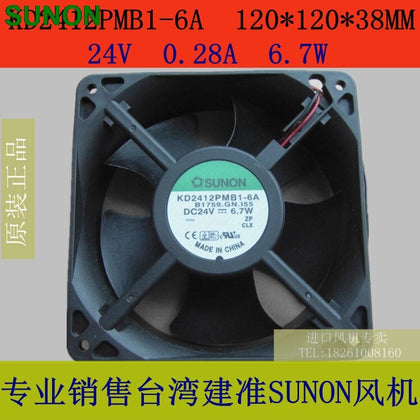 Sunon Fan KD2412PMB1-6A 12CM 1238 12038 12*12 120 * 120 * 38MM 24V 6.7W Axial Cooling Fan