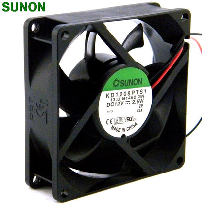 Sunon 12V 2.6W KD1208PTS1 12V 2.6W 2Wire Cooling Fan 8cm 8025 80x80x25mm 8cm 37CFM