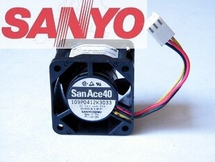 Sanyo 109P0412K3033 12V 0.55A 4CM 4028 Large Air Volume Dual Ball Bearing Cooling Fan