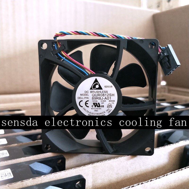 89R8J-A01  Delta QUR0812SH   8025 80*80*25mm DC12V 0.50A Case Cooling Fan