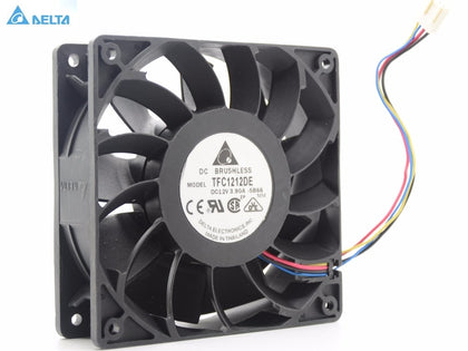 Delta 12CM  120mm 1225 12025 120*120*25MM PWM Fan TFC1212DE 252CFM Vs PFB1212UHE Most Powerful Server CaseFan