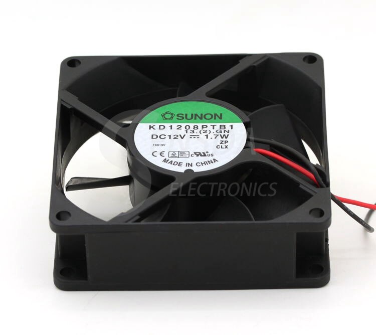 Sunon KD1208PTB1 8cm Quiet Silent 80mm 8025 DC 12V 1.7W 2 Wire Axial Inverter Cooling Fans Blower