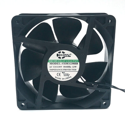 SXDOOL SXDE1238HB label showing AC 115/230V 50/60Hz 12W