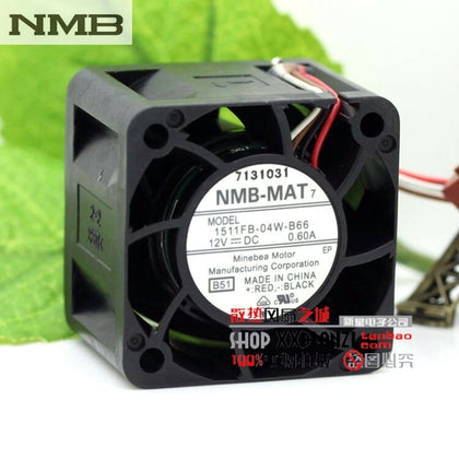 NMB 1511FB-04W-B66 4CM 40mm 4028 DC 12V 0.60A Server Cooling Fan