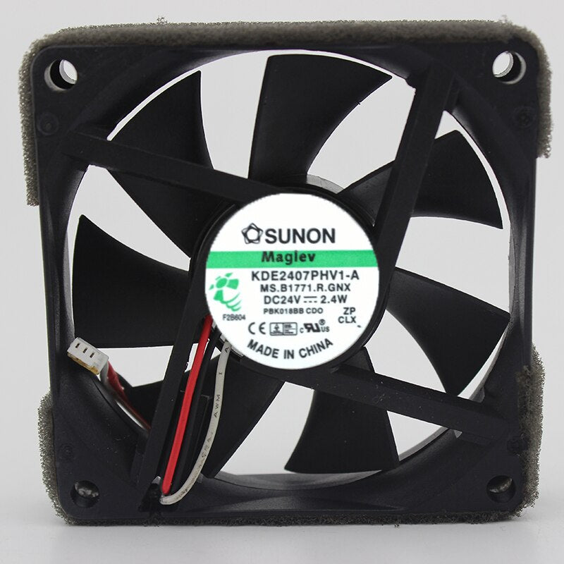 70mm Fan   Sunon 7CM 24V 2.4W KDE2407PHV1-A 3-wire Cooling Fan 7015