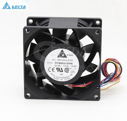 Delta PFB0824DHE 24V 8cm 1.63A four-wire PWM Inverter Fan 80*80*38MM