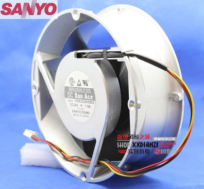 Sanyo 109E2024V0S03 20070 20cm 200mm Round DC 24V 1.9A Gale Aluminum Frame Cooling Fan