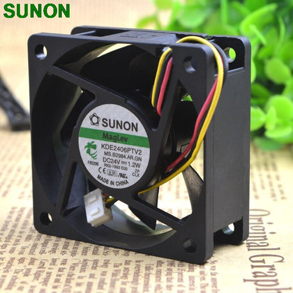 Sunon Fan 60*60*25MM dc24V 1.2W 6CM KDE2406PTV2 3 Wires Silent Frequency Converter Cooling Fan