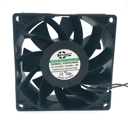 SXDOOL SXDE9238MB rear label showing 115/230V AC, 50/60Hz and 5W
