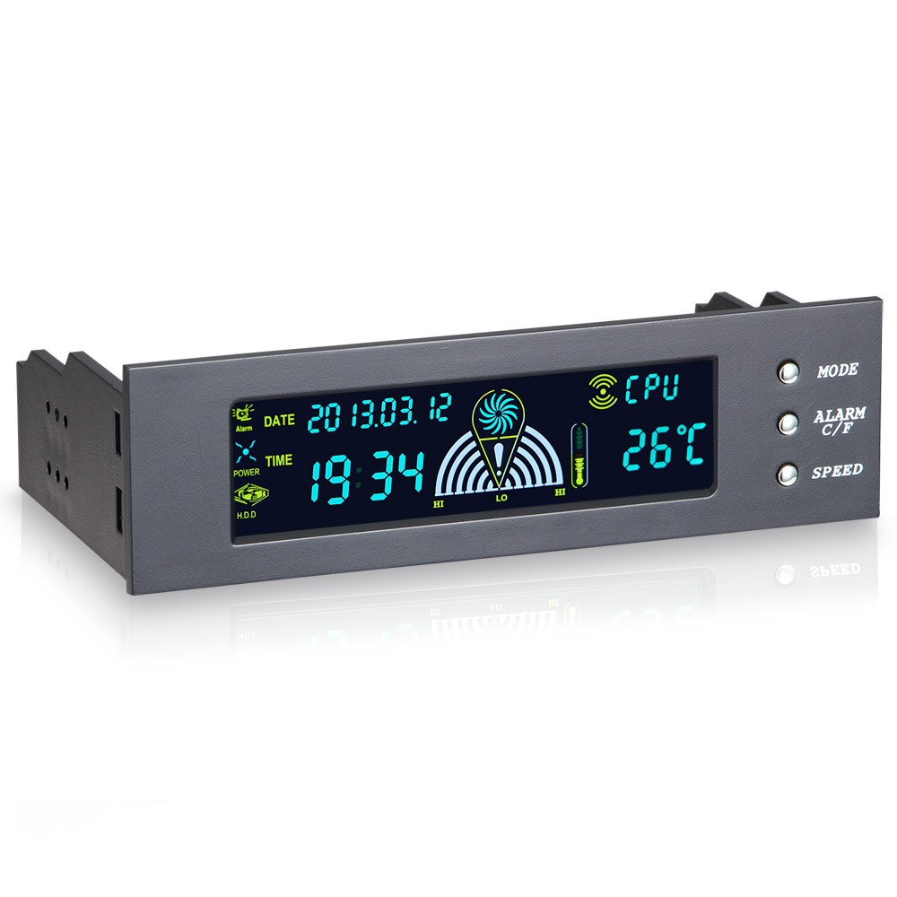 5.25inch 12V PC Computer Fan Controller 3 Fan Speed Controller Temperature Sensor LCD Digital Display Front Panel  PC