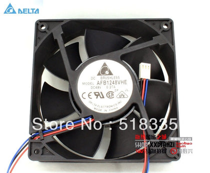 Delta AFB1248VHE 12038 12cm 1238 120*120*38mm 48V DC 0.27A 3-line Double Ball Bearing Cooling Fan