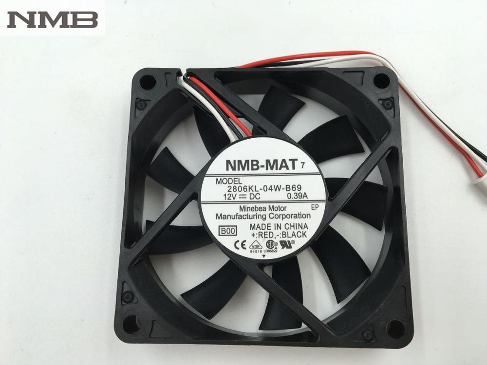 NMB 2806KL-04W-B69 12V 0.39A Chassis Power Supply 3-Pin Cooling Fan