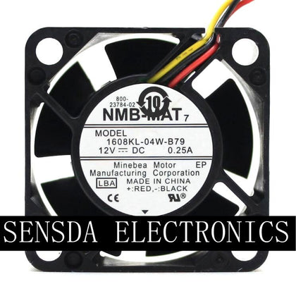 NMB-MAT 1608KL-04W-B79 LB2 DC 12V 0.25A Server Cooling Fan Server Square Fan 3-wire 40x40x20mm