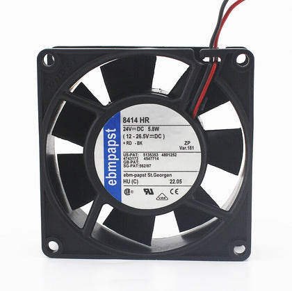 PAPST TYP 8414HR 8414 HR 80mm 8cm DC 24V 5.8W 2-wire 80X80X25mm Server Square Fan