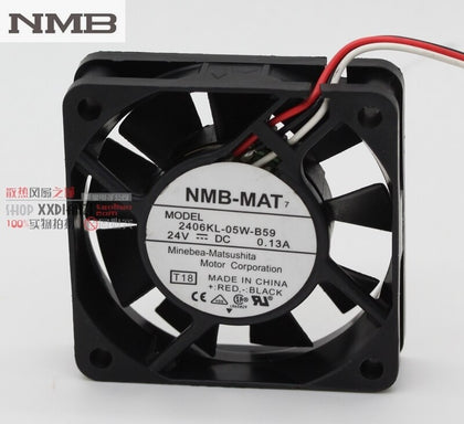 NMB 2406KL-05W-B59 DC 24V 0.13A 60*60*15MM 3-Pin Cooling Fans 60*60*15mm