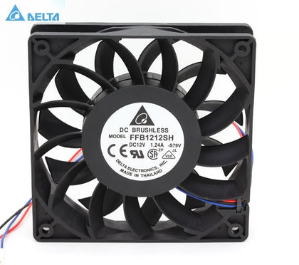 Delta FFB1212SH 12025 12cm 120mm DC 12V 1.24A 3-pin Server Inverter Case Axial Cooler Industrial Fans