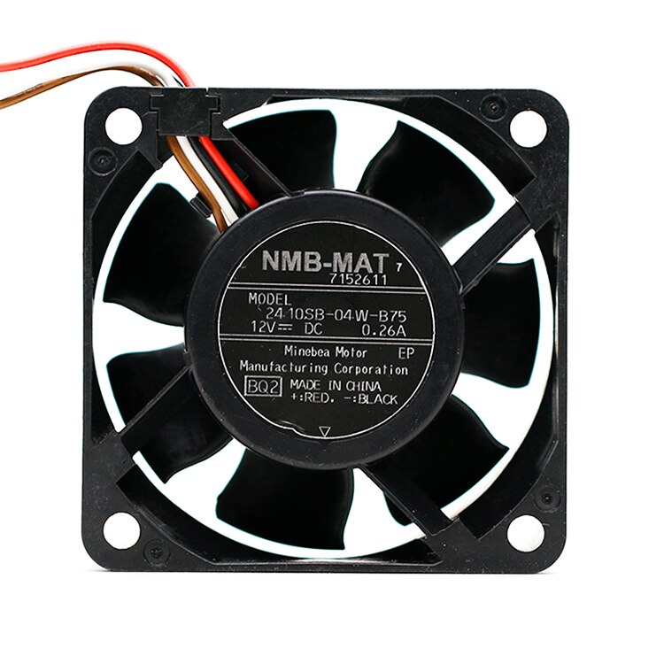 NMB 2410SB-04W-B75 12V 0.26A 60*60*25MM 6MC 4 Lines  Drum Washing Machine Cooling Fan