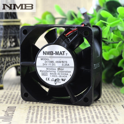 NMB 2410ML-05W-B70 6025 6CM 24V 0.25A Dual Ball Bearing 6800RPM 33.1CFM