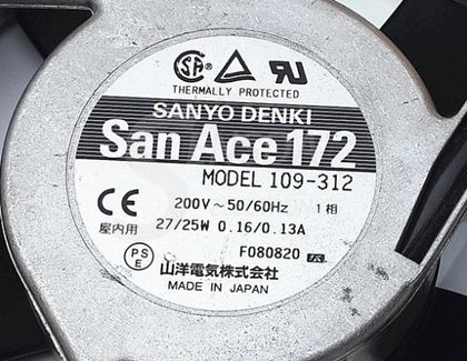Sanyo 27/25W 230V AC 170x170x50mm AC Axial Cooling Fan - product photo 2