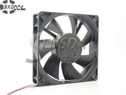 SXDOOL Radiator Fan 12cm Cooling Fan 12025 120mm 12v Fan 0.40A Dual Ball Bearing  2pin Fan