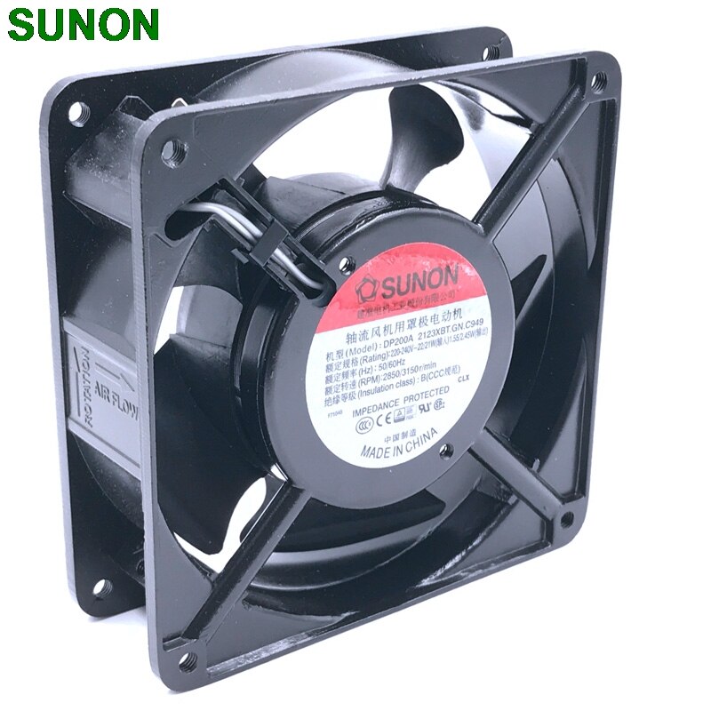 Cooling Fan 220V 230V Fan   Sunon DP200A 2123XBT.GN 12CM 120*120*38MM 12038  Socket Case Industrial Cooling Fan