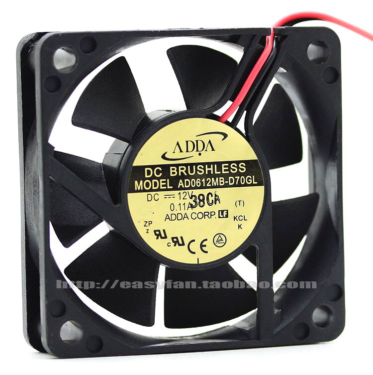 1pcs  ADDA AD0612MB-D70GL 6015 DC 12V 0.11A 60*60*15 Mm DVR Fan Power Supply Fan