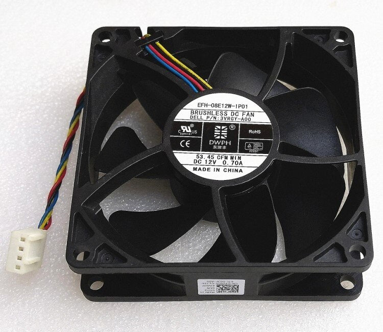 Pwm Fan 8025 8cm Fan 4-wire Temperature Control Speed Regulation EFH-08E12W-IP01 12V 0.70a