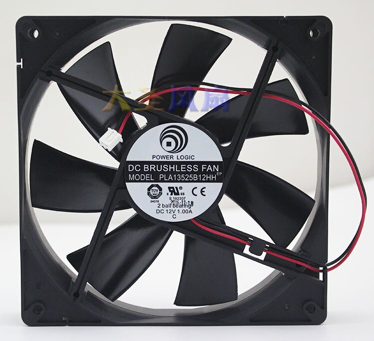 135mm Computer Fan XH2.54-2P  PLA13525B12HH DC12V 1.0A 135*135*25mm 2Lines Computer Cooling Fan