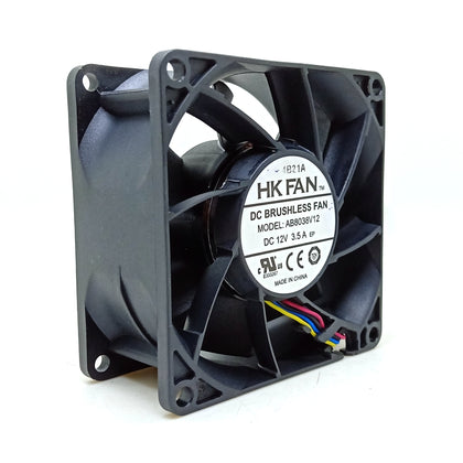 AB8038V12  8038 fan 80*38mm DC 12V 8cm 4-wire 3.5A powerful violent cooling fan