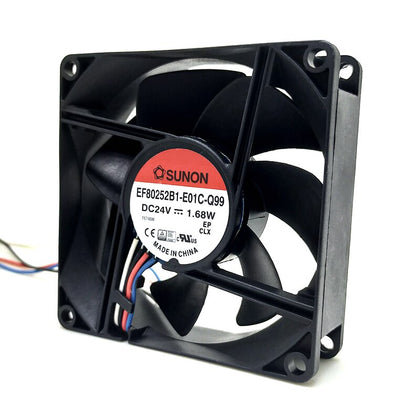 Sunon EF80252B1-E01C-Q99 80mm 8025 DC 24V PWM dual ball mute 8cm fan